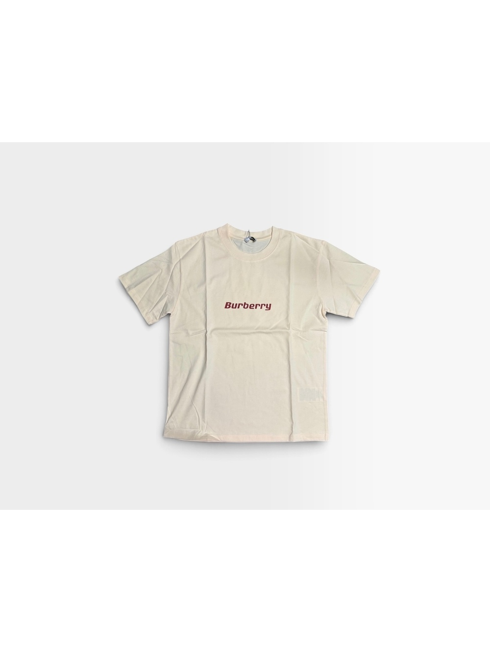 Creme Burberry T-shirt with red chest logo